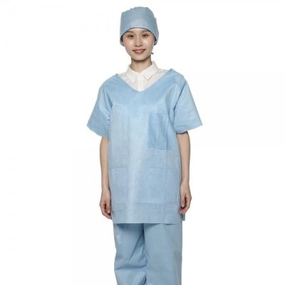 S-5XL 처분할 수 있는 병원은 의학 간호사 한 벌 35gsm SMS 물자를 문지릅니다