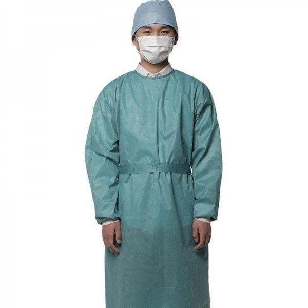 FDA ISO13485 녹색 의료 외과용 가운 강화 처분할 수 있는 의사 가운