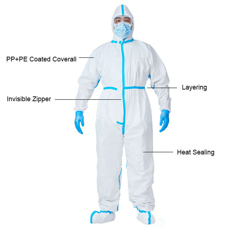 개인 안전을 위한 Oem Breathable SF 처분할 수 있는 방어적인 작업복 한 벌