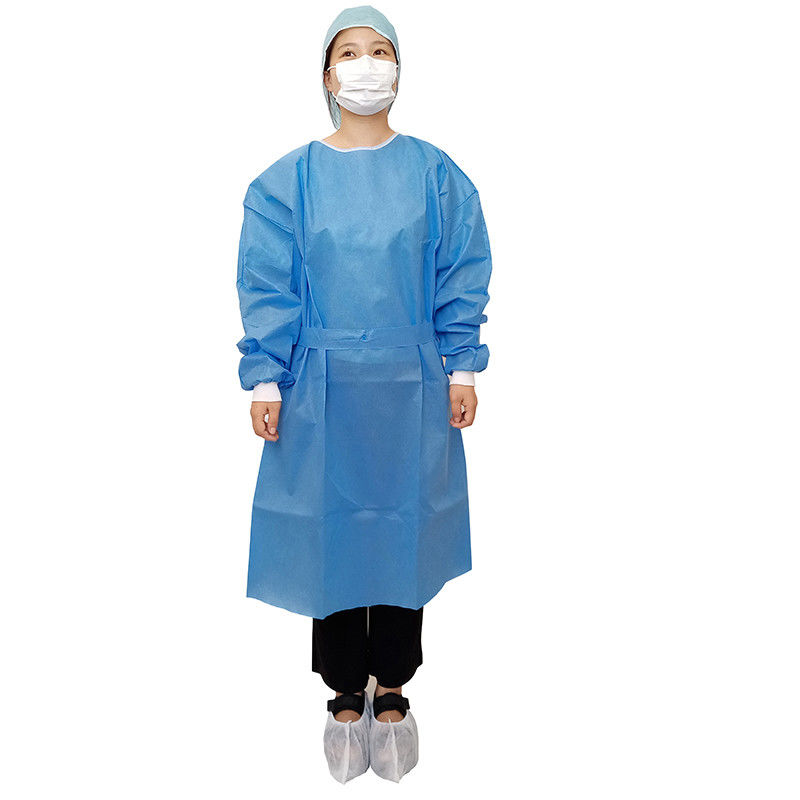 ISO9001 방수 PP 일회용 절연 가운 비 길쌈